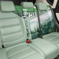 Custom Disc Golf Back Car Seat Cover with Forest Landscape Basket Silhouette - Wonder Print Shop
