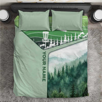 Custom Disc Golf Bedding Set with Forest Landscape Basket Silhouette - Wonder Print Shop