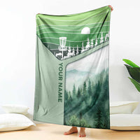 Custom Disc Golf Blanket with Forest Landscape Basket Silhouette - Wonder Print Shop