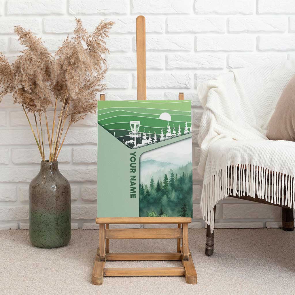 Custom Disc Golf Canvas Wall Art with Forest Landscape Basket Silhouette - Wonder Print Shop