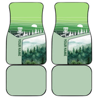 Custom Disc Golf Car Mats with Forest Landscape Basket Silhouette - Wonder Print Shop