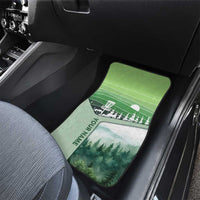 Custom Disc Golf Car Mats with Forest Landscape Basket Silhouette - Wonder Print Shop