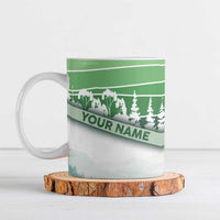 Custom Disc Golf Ceramic Mug with Forest Landscape Basket Silhouette - Wonder Print Shop