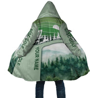 Custom Disc Golf Cloak with Forest Landscape Basket Silhouette - Wonder Print Shop