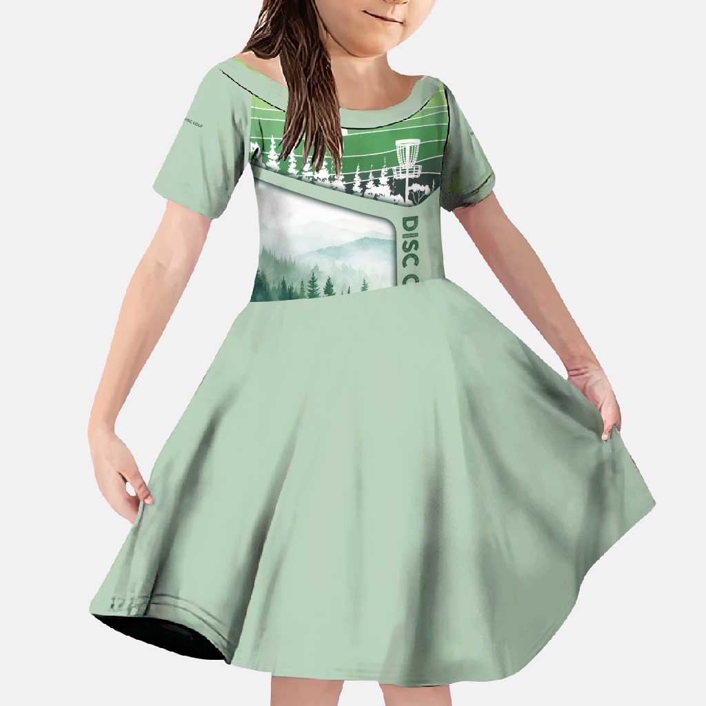 Custom Disc Golf Family Matching Off Shoulder Maxi Dress and Hawaiian Shirt with Forest Landscape Basket Silhouette - Wonder Print Shop