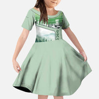 Custom Disc Golf Family Matching Off Shoulder Maxi Dress and Hawaiian Shirt with Forest Landscape Basket Silhouette - Wonder Print Shop