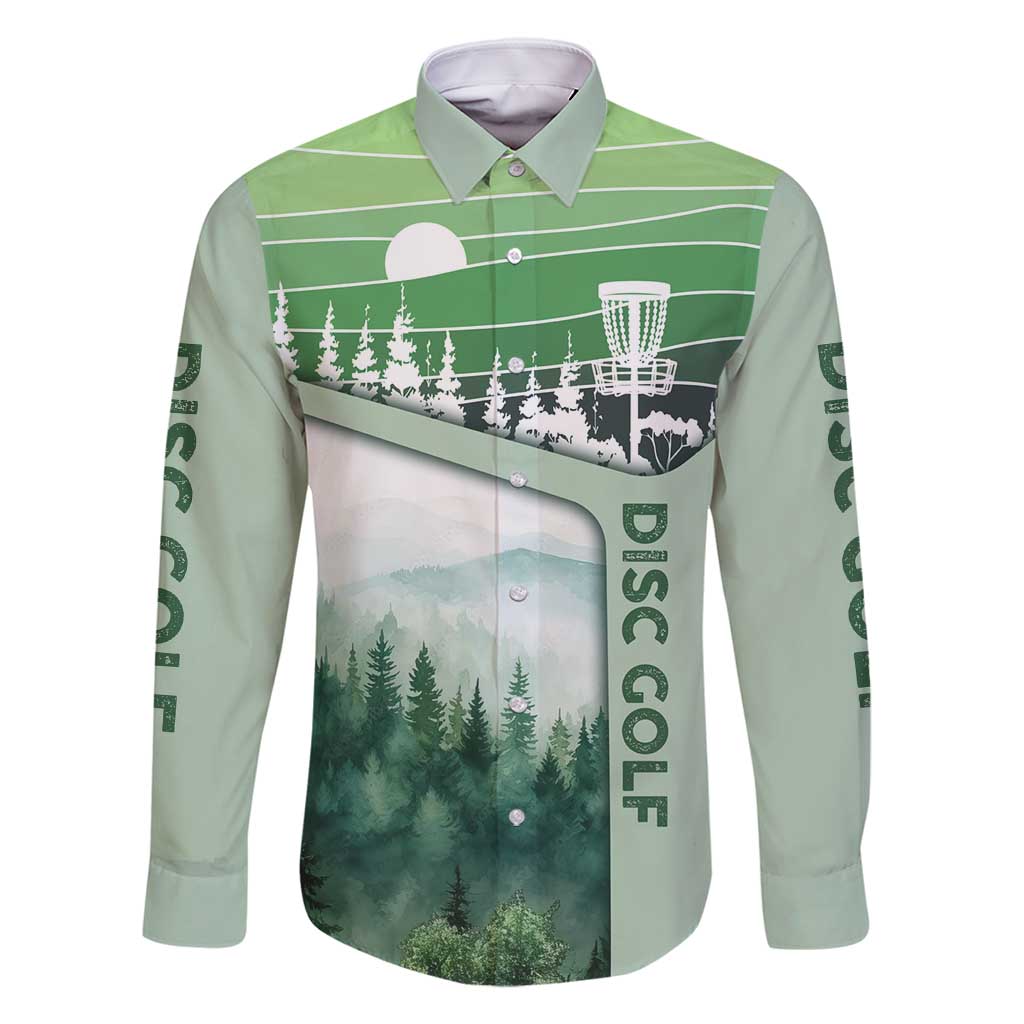 Custom Disc Golf Family Matching Off Shoulder Maxi Dress and Hawaiian Shirt with Forest Landscape Basket Silhouette - Wonder Print Shop