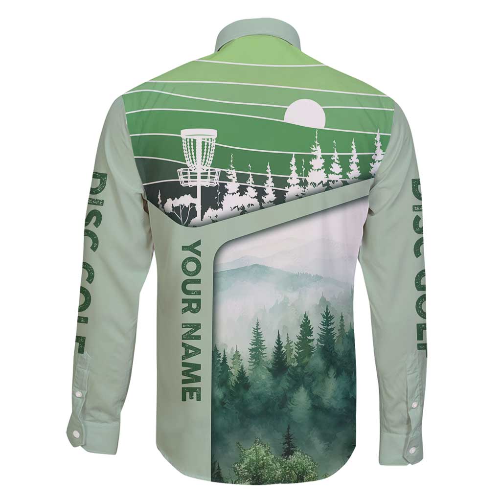 Custom Disc Golf Family Matching Off Shoulder Maxi Dress and Hawaiian Shirt with Forest Landscape Basket Silhouette - Wonder Print Shop