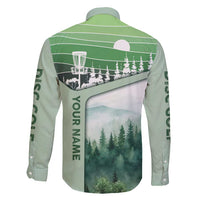 Custom Disc Golf Family Matching Short Sleeve Bodycon Dress and Hawaiian Shirt with Forest Landscape Basket Silhouette - Wonder Print Shop