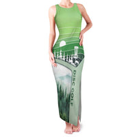 Custom Disc Golf Family Matching Tank Maxi Dress and Hawaiian Shirt with Forest Landscape Basket Silhouette - Wonder Print Shop