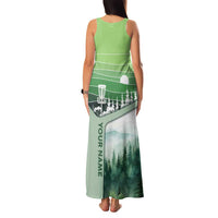 Custom Disc Golf Family Matching Tank Maxi Dress and Hawaiian Shirt with Forest Landscape Basket Silhouette - Wonder Print Shop