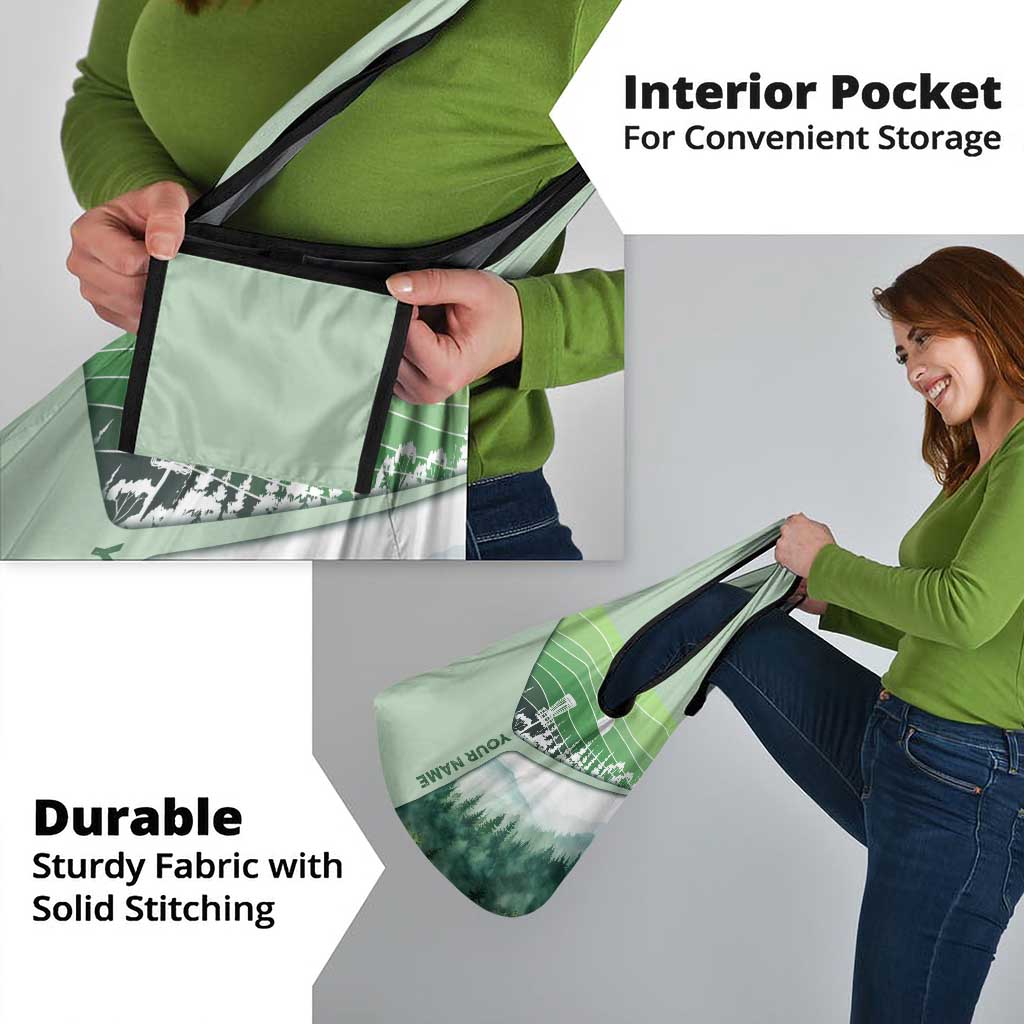Custom Disc Golf Grocery Bag with Forest Landscape Basket Silhouette - Wonder Print Shop