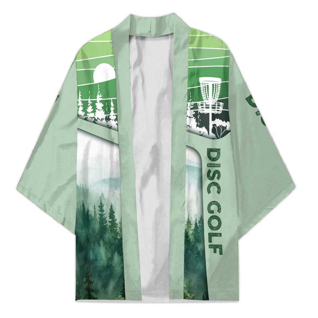 Custom Disc Golf Kimono with Forest Landscape Basket Silhouette - Wonder Print Shop