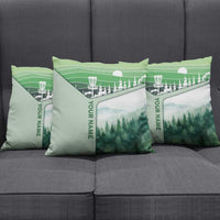 Custom Disc Golf Pillow Cover with Forest Landscape Basket Silhouette - Wonder Print Shop