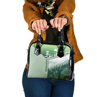 Custom Disc Golf Shoulder Handbag with Forest Landscape Basket Silhouette - Wonder Print Shop