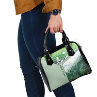 Custom Disc Golf Shoulder Handbag with Forest Landscape Basket Silhouette - Wonder Print Shop