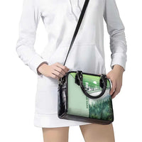 Custom Disc Golf Shoulder Handbag with Forest Landscape Basket Silhouette - Wonder Print Shop