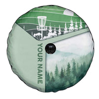 Custom Disc Golf Spare Tire Cover with Forest Landscape Basket Silhouette - Wonder Print Shop