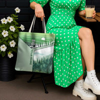 Custom Disc Golf Tote Bag with Forest Landscape Basket Silhouette - Wonder Print Shop