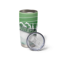 Custom Disc Golf Tumbler Cup with Forest Landscape Basket Silhouette - Wonder Print Shop