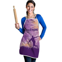 Custom Disc Golf Apron with Purple Sunset Tie Dye Basket and Player Silhouette - Wonder Print Shop