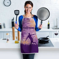 Custom Disc Golf Apron with Purple Sunset Tie Dye Basket and Player Silhouette - Wonder Print Shop