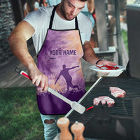 Custom Disc Golf Apron with Purple Sunset Tie Dye Basket and Player Silhouette - Wonder Print Shop