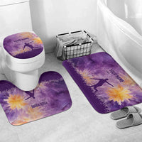 Custom Disc Golf Bathroom Set with Purple Sunset Tie Dye Basket and Player Silhouette - Wonder Print Shop