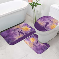 Custom Disc Golf Bathroom Set with Purple Sunset Tie Dye Basket and Player Silhouette - Wonder Print Shop