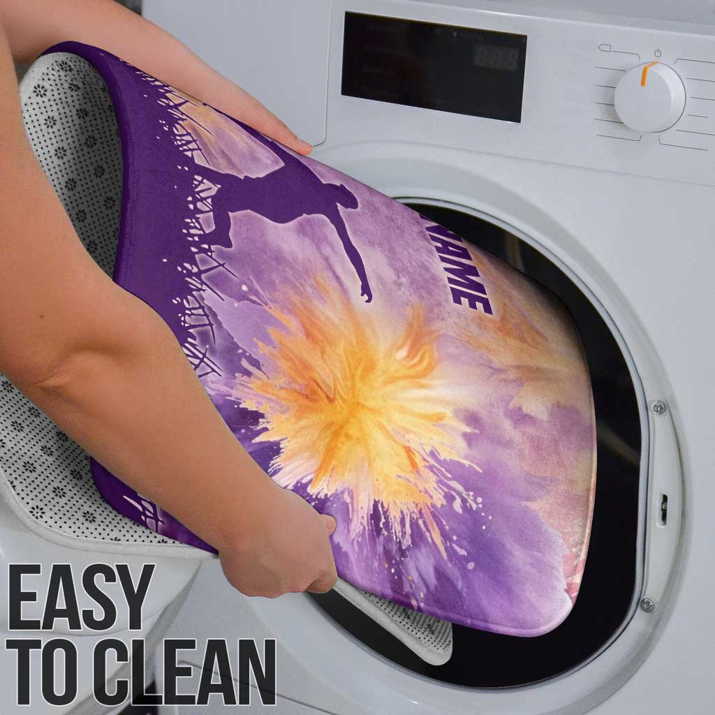 Custom Disc Golf Bathroom Set with Purple Sunset Tie Dye Basket and Player Silhouette - Wonder Print Shop