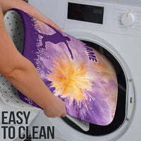 Custom Disc Golf Bathroom Set with Purple Sunset Tie Dye Basket and Player Silhouette - Wonder Print Shop