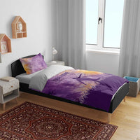 Custom Disc Golf Bedding Set with Purple Sunset Tie Dye Basket and Player Silhouette - Wonder Print Shop