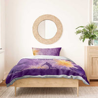 Custom Disc Golf Bedding Set with Purple Sunset Tie Dye Basket and Player Silhouette - Wonder Print Shop