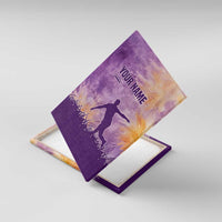 Custom Disc Golf Canvas Wall Art with Purple Sunset Tie Dye Basket and Player Silhouette - Wonder Print Shop