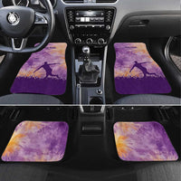Custom Disc Golf Car Mats with Purple Sunset Tie Dye Basket and Player Silhouette - Wonder Print Shop