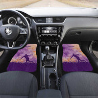 Custom Disc Golf Car Mats with Purple Sunset Tie Dye Basket and Player Silhouette - Wonder Print Shop
