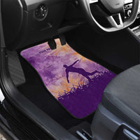 Custom Disc Golf Car Mats with Purple Sunset Tie Dye Basket and Player Silhouette - Wonder Print Shop