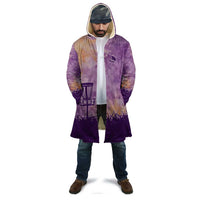 Custom Disc Golf Cloak with Purple Sunset Tie Dye Basket and Player Silhouette - Wonder Print Shop