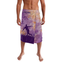 Custom Disc Golf Lavalava with Purple Sunset Tie Dye Basket and Player Silhouette - Wonder Print Shop