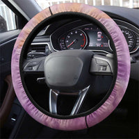 Disc Golf Steering Wheel Cover with Purple Sunset Tie Dye Basket and Player Silhouette - Wonder Print Shop