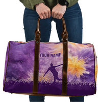 Custom Disc Golf Travel Bag with Purple Sunset Tie Dye Basket and Player Silhouette - Wonder Print Shop
