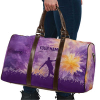 Custom Disc Golf Travel Bag with Purple Sunset Tie Dye Basket and Player Silhouette - Wonder Print Shop