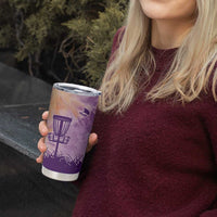 Custom Disc Golf Tumbler Cup with Purple Sunset Tie Dye Basket and Player Silhouette - Wonder Print Shop