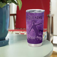 Custom Disc Golf Tumbler Cup with Purple Sunset Tie Dye Basket and Player Silhouette - Wonder Print Shop