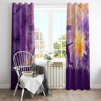 Custom Disc Golf Window Curtain with Purple Sunset Tie Dye Basket and Player Silhouette - Wonder Print Shop