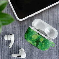Custom Disc Golf AirPods Case with Green Tie Dye Basket and Player Silhouette - Wonder Print Shop