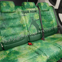 Custom Disc Golf Back Car Seat Cover with Green Tie Dye Basket and Player Silhouette - Wonder Print Shop