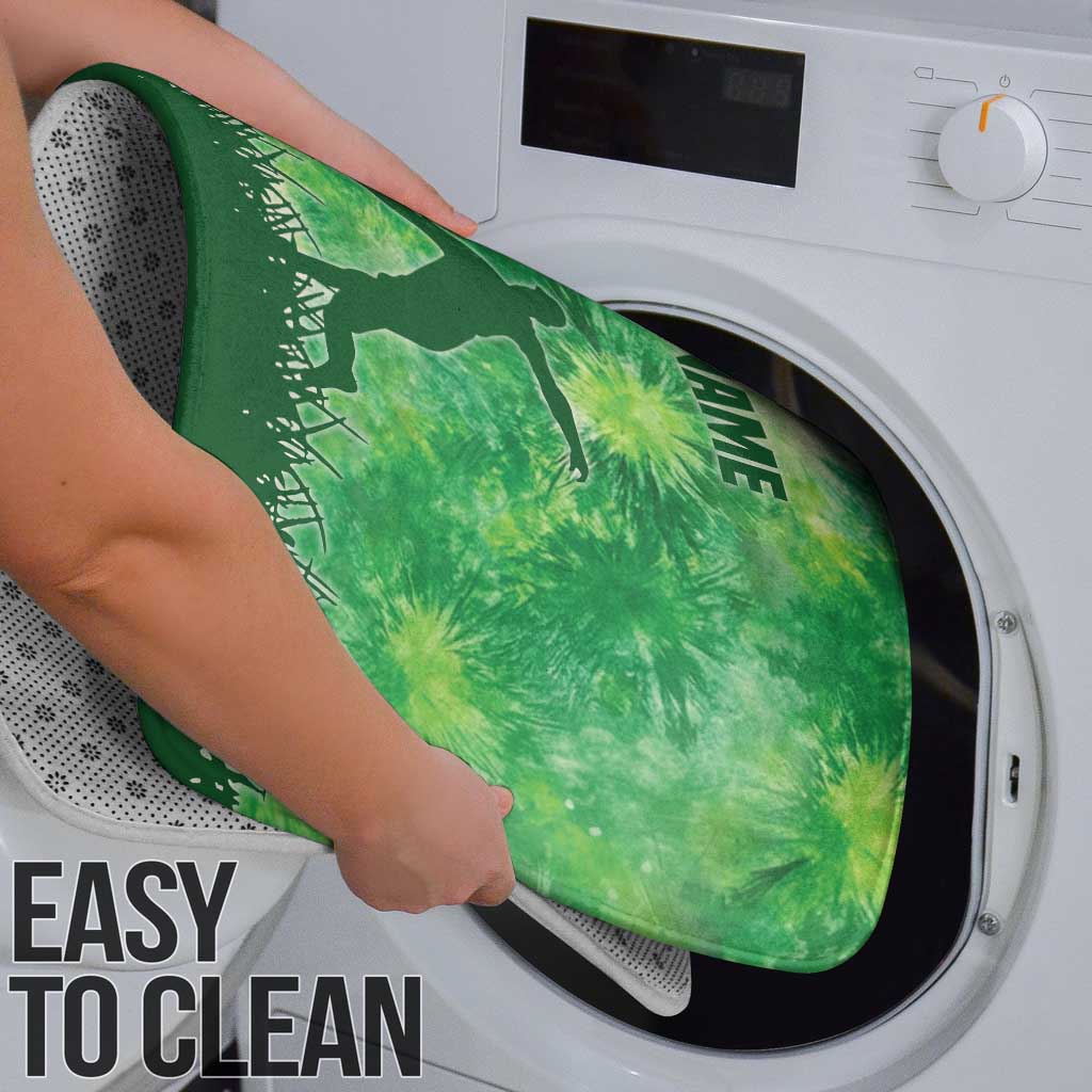 Custom Disc Golf Bathroom Set with Green Tie Dye Basket and Player Silhouette - Wonder Print Shop