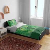 Custom Disc Golf Bedding Set with Green Tie Dye Basket and Player Silhouette - Wonder Print Shop