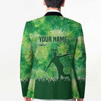 Custom Disc Golf Blazer with Green Tie Dye Basket and Player Silhouette - Wonder Print Shop